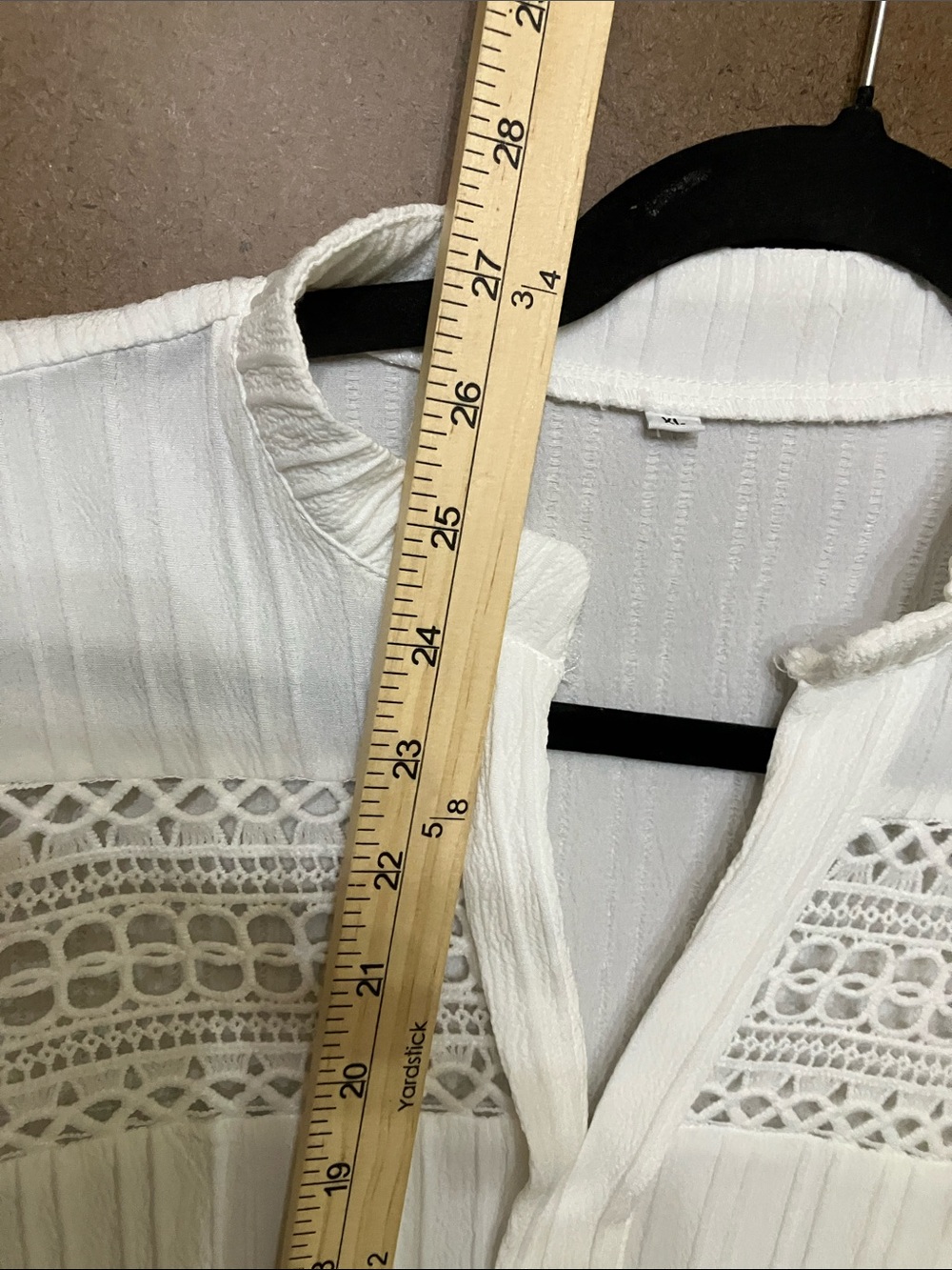 Sleeveless White Crochet-Yoke Pleated Blouse - Classic Summer Top - Picture 6 of 7